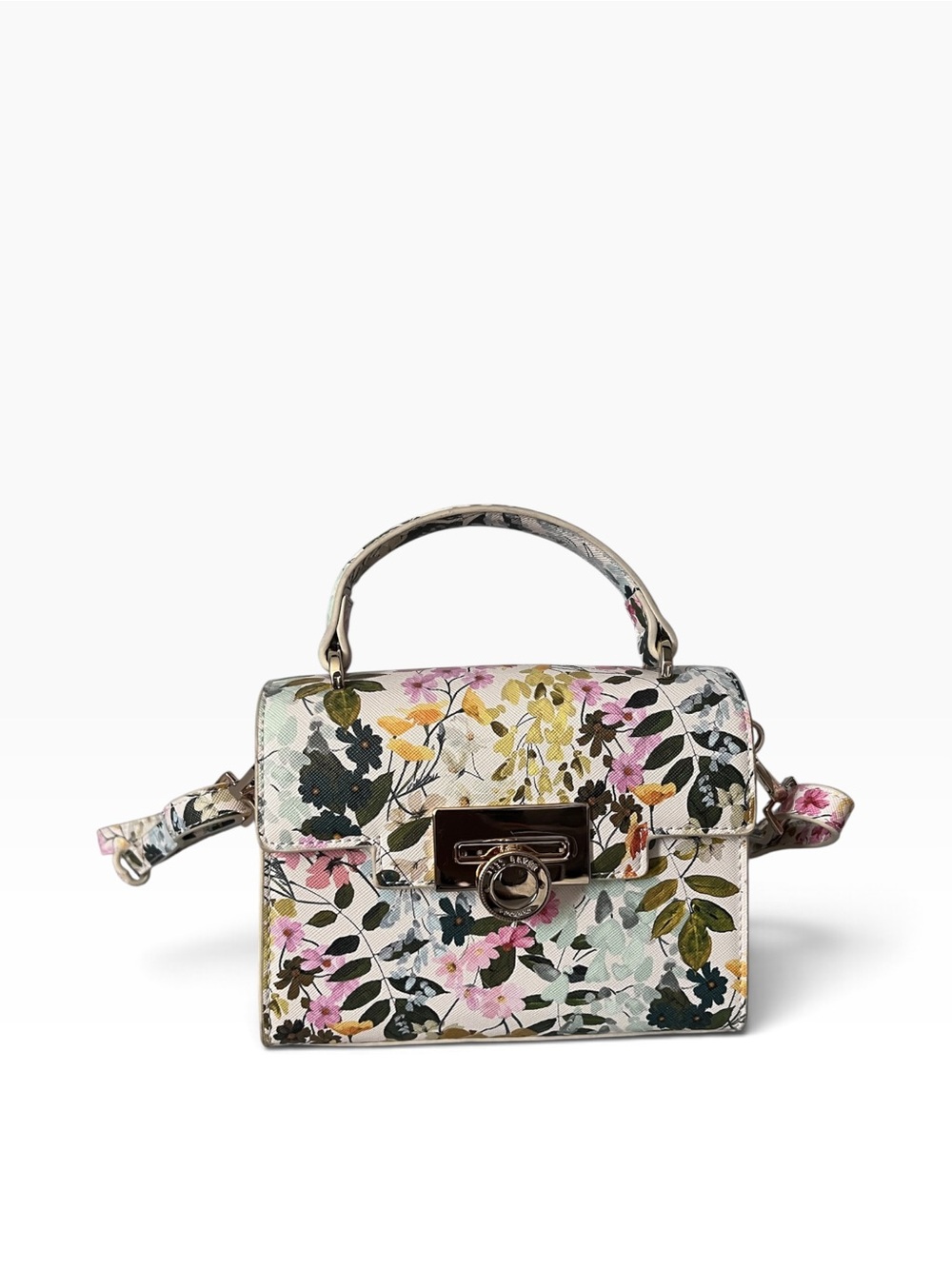 Ted Baker London Floral Top-Handle Mini Bag - White Multi